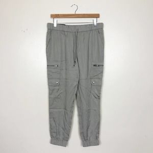 BANANA REPUBLIC Women's Medium Olive Green Utility Cargo Jogger Pants High Rise